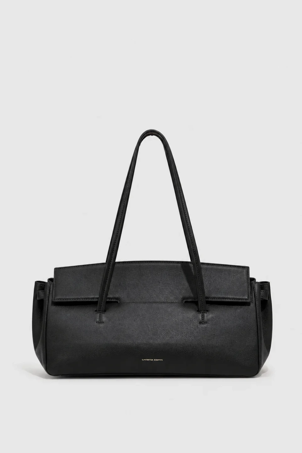 Borsa Aida Liviana Conti nera in pelle, vista frontale