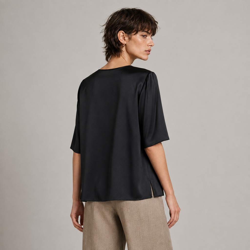 T-shirt in seta Max Mara MMLASTI - Nero - immagine 6