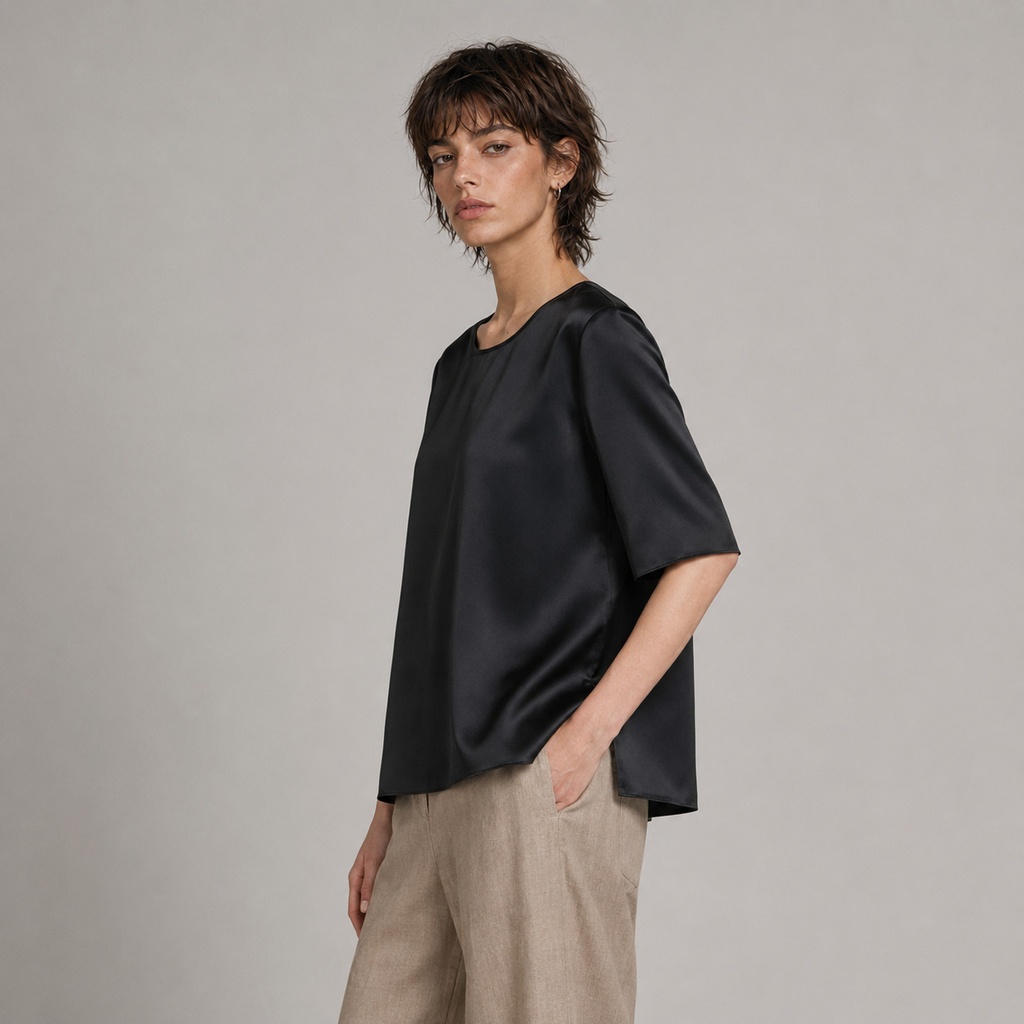 T-shirt in seta Max Mara MMLASTI - Nero - immagine 7