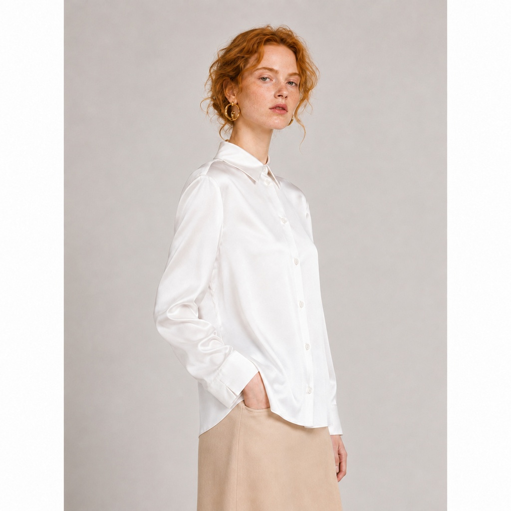 Camicia in seta Max Mara MMLNAVETTA - Bianco - immagine 2