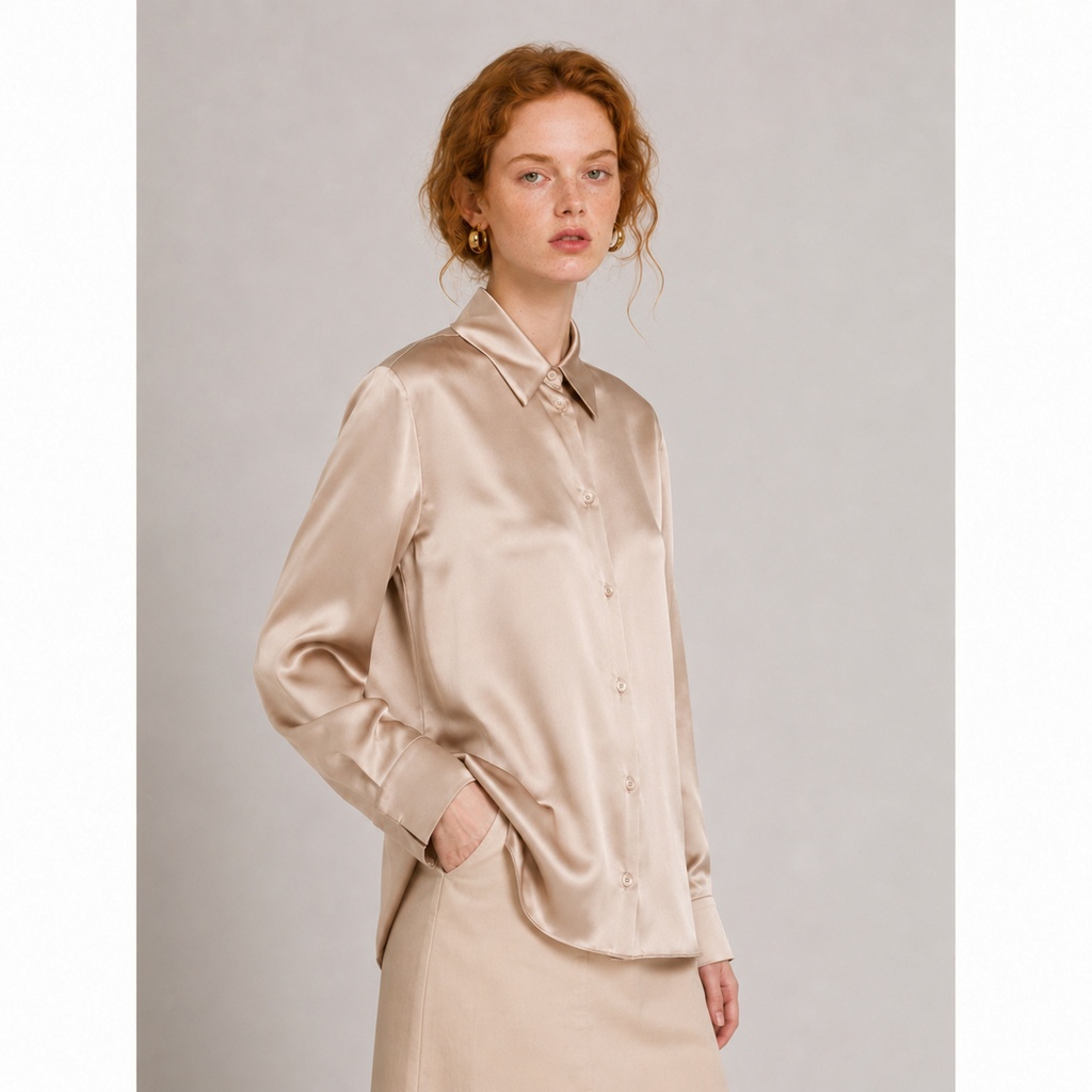 Camicia in seta Max Mara MMLNAVETTA - Marrone - immagine 3