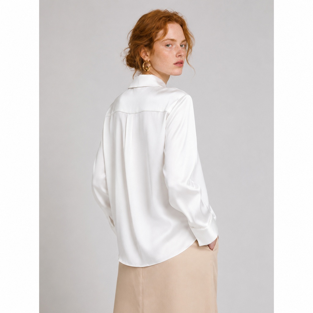 Camicia in seta Max Mara MMLNAVETTA - Bianco - immagine 5