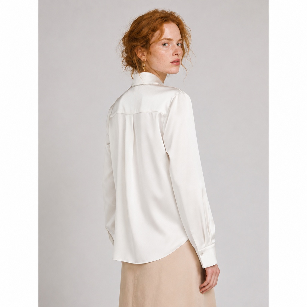 Camicia in seta Max Mara MMLNAVETTA - Bianco - immagine 6
